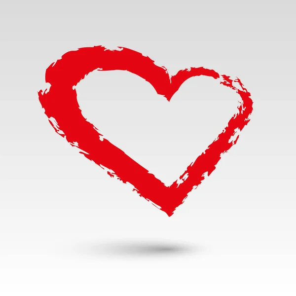 Διάνυσμα Βουρτσισμένο Καρδιά Σκιά Γκρίζο Φόντο — Διανυσματικό Αρχείο
