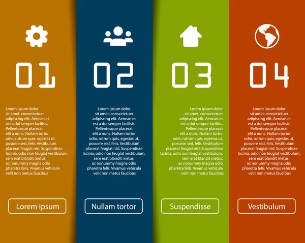 Modelo Infográfico Vetor Moderno Com Quatro Caixas Ícones Lugar Para —  Vetores de Stock