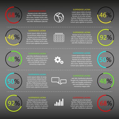 Vektör Infographic yüzde ve simgeler