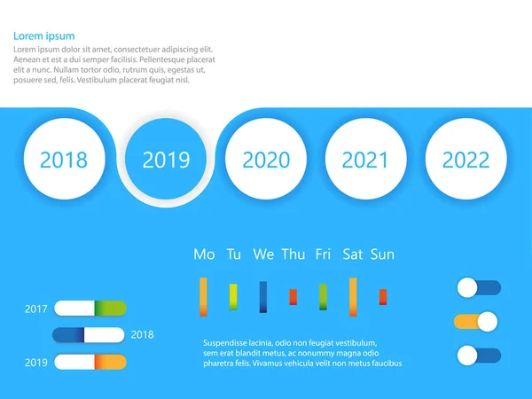 Moderni Tyyli Infografinen Kalenteri Vektorikuvaus — vektorikuva