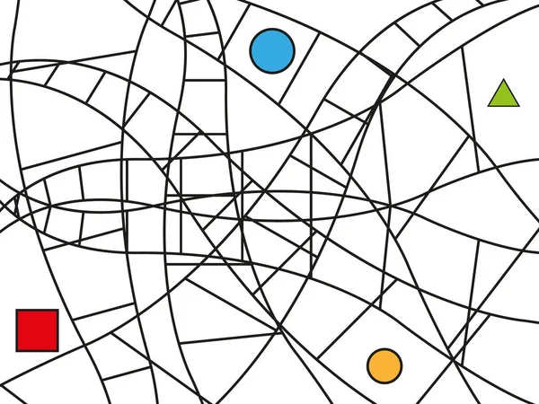 抽象的な線と図形の背景のベクトル — ストックベクタ