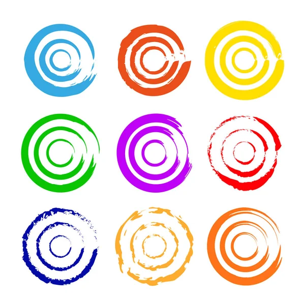 Cercles Couleur Abstraits Brosse Illustration Vectorielle — Image vectorielle