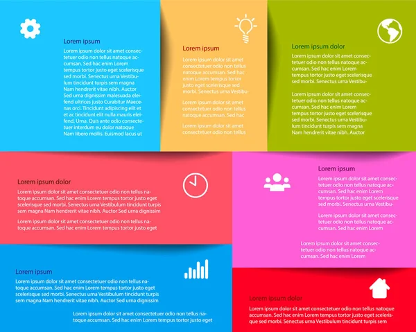 Kleurrijke doos sjabloon infographic met plaats voor uw tekst en inhoud-vector — Stockvector