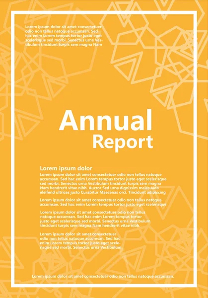 Brochure du rapport annuel avec des formes abstraites - Vecteur - Version orange — Image vectorielle