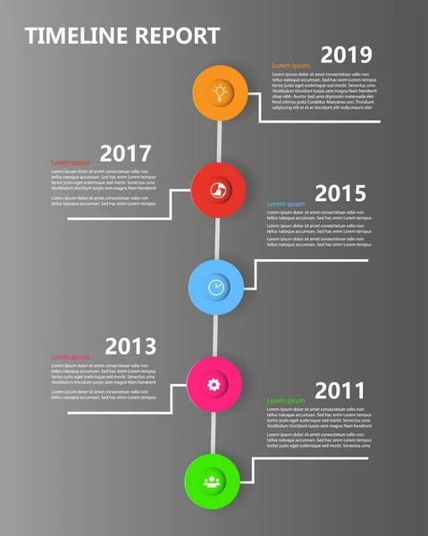 Timeline Report Web Template Milestone Graphic Vector — Stock Vector