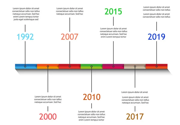 Plantilla de hitos vectoriales sobre fondo blanco y con lugar para su texto — Archivo Imágenes Vectoriales