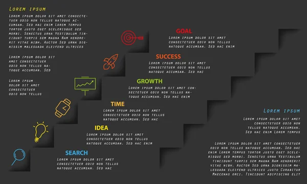 Plantilla Infografía Vectorial Con Seis Pasos Iconos Color Puede Ser — Archivo Imágenes Vectoriales