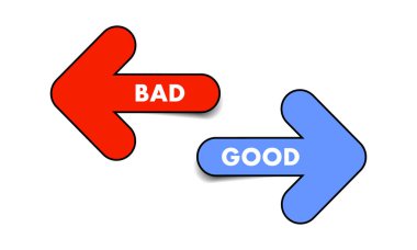 Metni iyi ve kötü olan vektör düzeni 2 ok