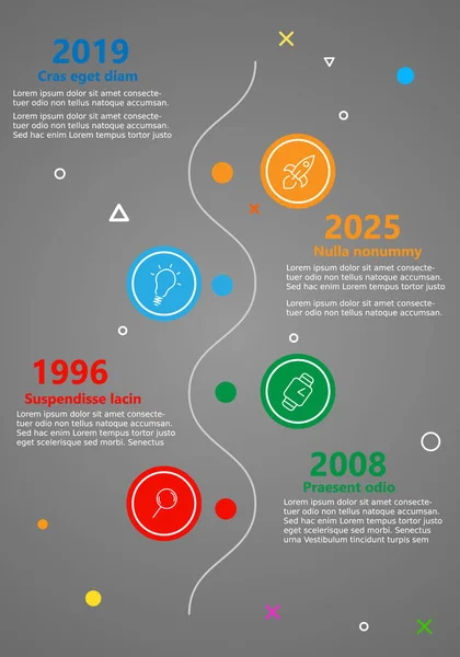 Hito Vectorial Con Iconos Línea Color Lugar Para Contenido Gráfico — Archivo Imágenes Vectoriales