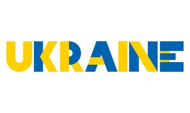 Beyaz arkaplanda Ukrayna bayrağı renk metni - Vektör EPS 10