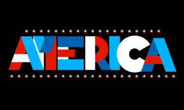 Amerika grafik renk metni - EPS 10 vektör illüstrasyonu