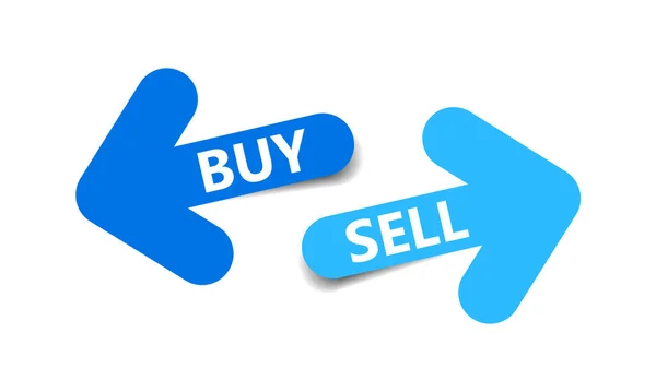 Kauf Und Verkauf Von Zwei Pfeilen Vektor — Stockvektor