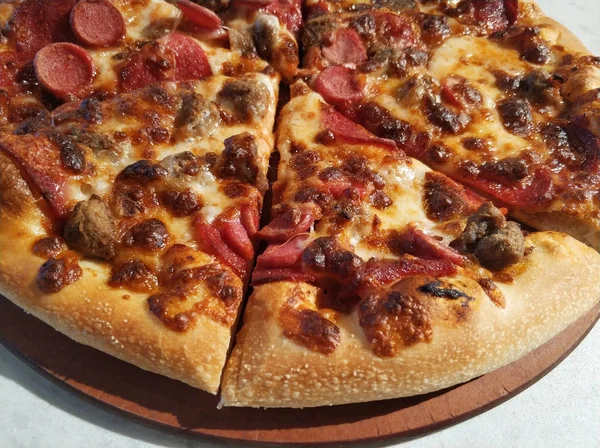 Comida Rodajas Pizza Mixta — Foto de Stock