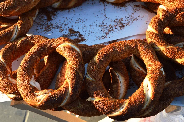 Turkish bagel simit, street food