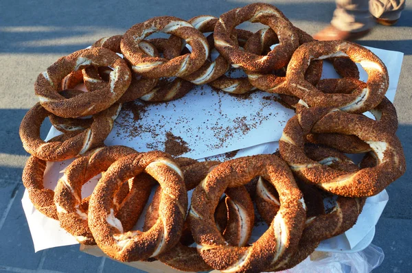 Bagel Turco Simit Comida Callejera Imágenes De Stock Sin Royalties Gratis