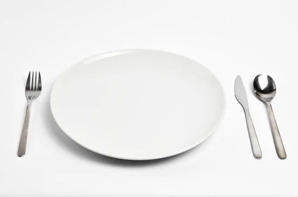 Place Setting Isolated White — Stock Photo, Image