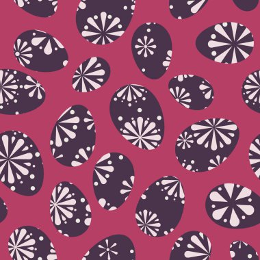 Vektör Paskalya rozet Retro yumurta Dikişsiz desen arka plan.