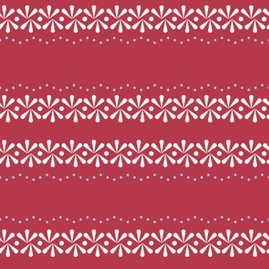 Vektör folklor çiçek sınır kırmızı Dikişsiz desen arka plan üzerinde.