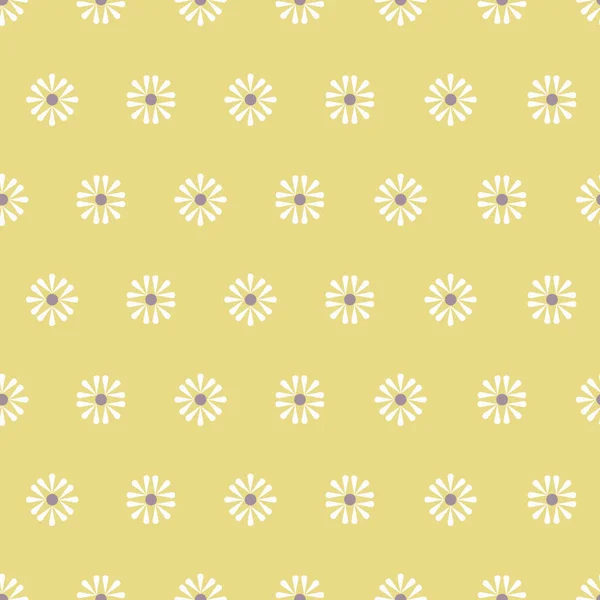 Vektor Gänseblümchen auf gelbem, nahtlosem Hintergrund. — Stockvektor