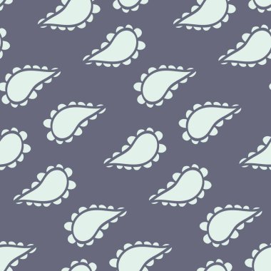 Vektör Paisley şekilleri lacivert Dikişsiz desen arka plan üzerinde.