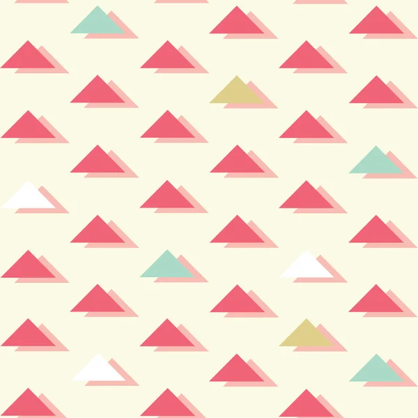 Vektor retro abstrakte Dreiecke auf hellem, nahtlosem Musterhintergrund. — Stockvektor