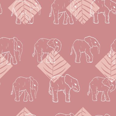 Dusty Pinks dikişsiz desen arka plan Rodbüs ile Vektör Orman Filler.