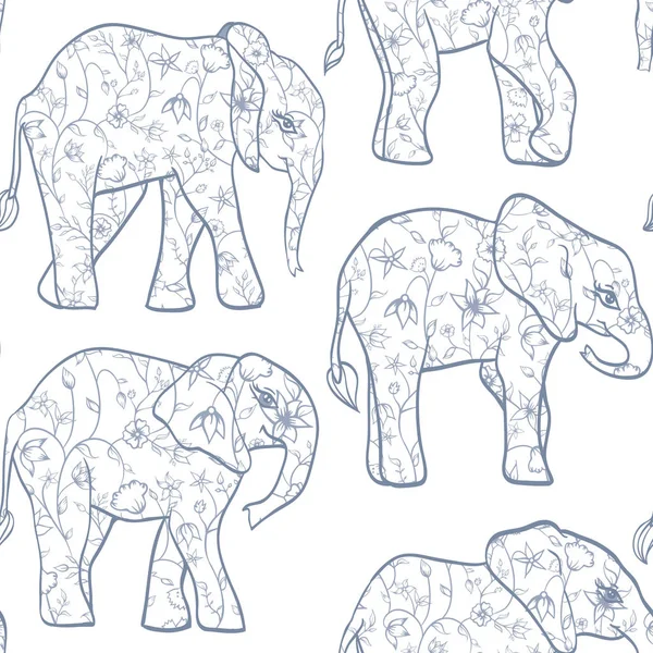 Vektör Mavi Vintage Porselen Filler dikişsiz desen arka plan.