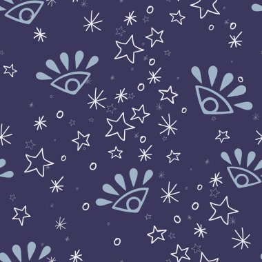 Mavi pürüzsüz arkaplanda Vektör Sihirli Orman Perisi Gözleri.