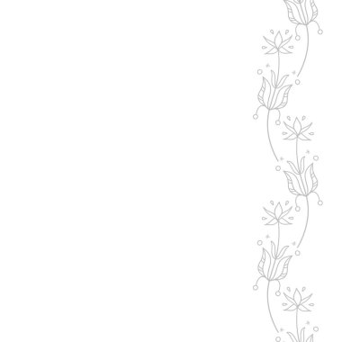 Beyaz pürüzsüz desen üzerinde Sihirli Çiçek Sınırı Vektörü.