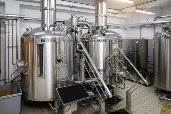 Equipment Brewing Beer Small Brewery Craft Beer Production — Stock Photo, Image