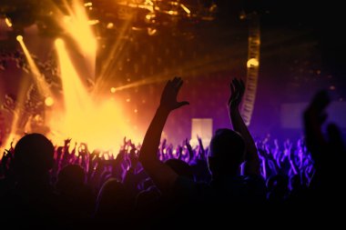 En sevdiği müzik grubunun bir hayranı, elini kaldırdı.