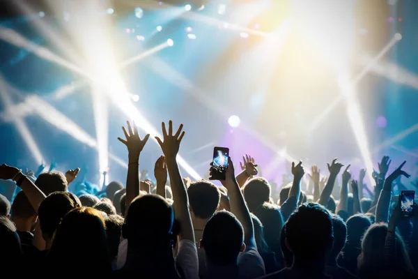 Raised Hands Honor Musical Show Stage People Hall — Stock Photo, Image