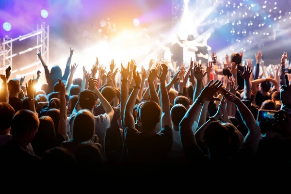 Crowd Raised Hands Music Concert Stock Photo