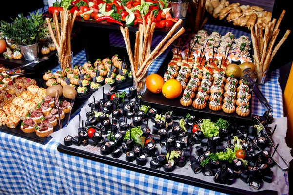 Viele Verschiedene Snacks Für Das Event Catering — Stockfoto