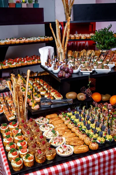 Lot Different Snacks Event Catering — Stock Photo, Image
