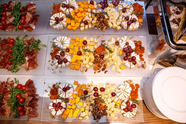 Assorted Cheeses Plate Event Catering — Stock Photo, Image