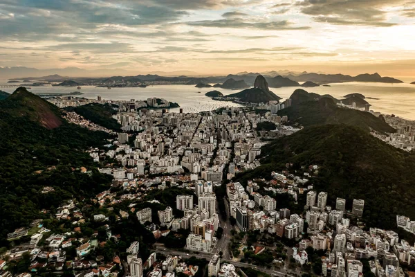 Salida Del Sol Sobre Río Janeiro Brasil — Foto de Stock