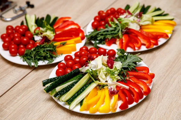 Legumes Fatias Diferentes Conceito Alimentação Saudável — Fotografia de Stock