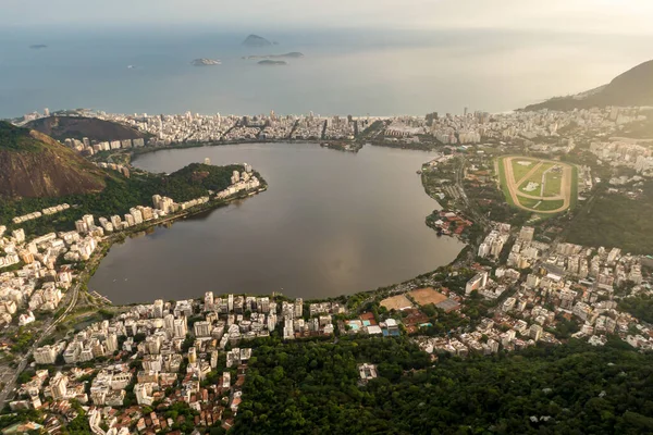 Distrito Elite Lagoa Río Janeiro Vista Desde Dron — Foto de Stock