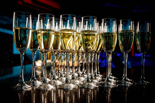 Skleničky Šampaňské Akci — Stock fotografie