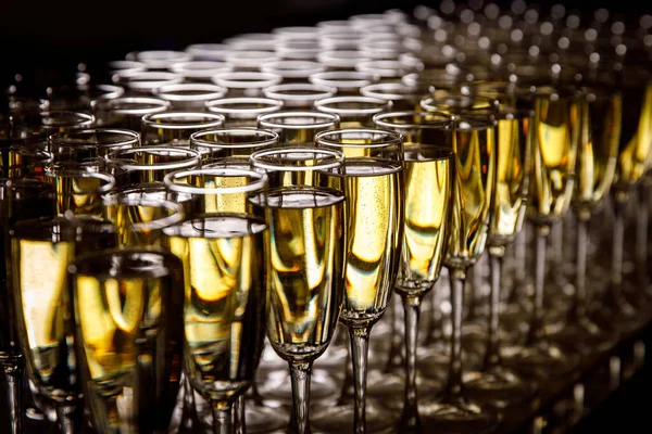 Очки Шампанским Свет Сзади — стоковое фото