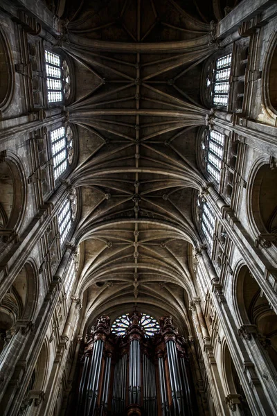Paris France 2019 Voûte Gothique Église Eustache — Photo