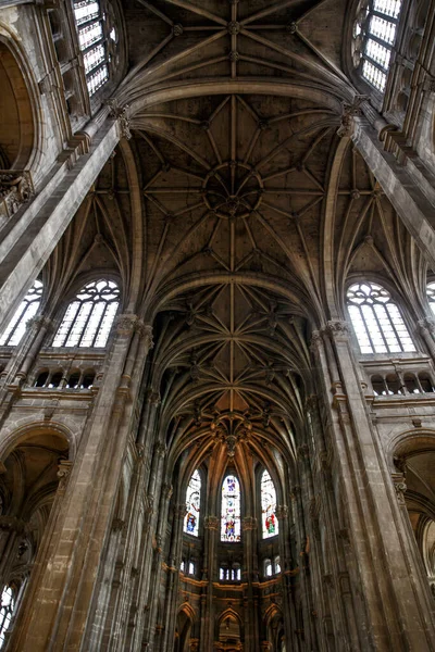 Paris Frankreich 2019 Gotisches Gewölbe Der Kirche Eustache — Stockfoto