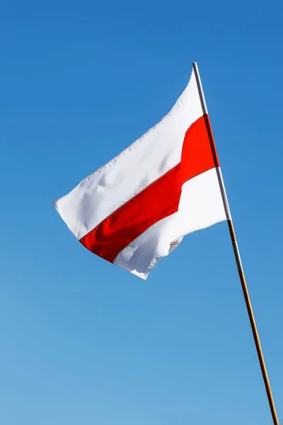 Nowa Białorusko Czerwono Biała Flaga Protesty Autentyczna Flaga Historyczna — Zdjęcie stockowe
