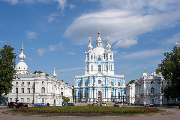 Rusia San Petersburgo Catedral Smolny Monumento Arquitectónico Fotografía Horizontal — Foto de Stock