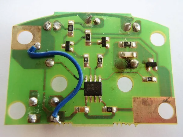 Pcb Small Green Printed Elecric Circuit Board — Stock Photo, Image