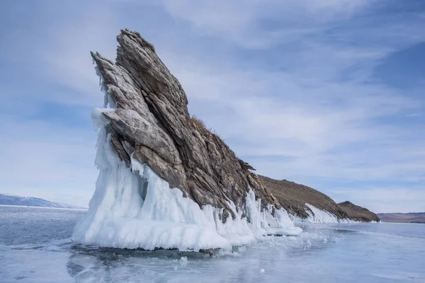 Dondurulmuş Deniz Baykal, Oltrek Adası. Irkutsk region, Rusya Federasyonu