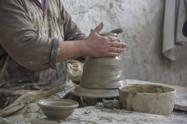 Workers spinning clay, vases, jobs and words are hand-made and hand-crafted.