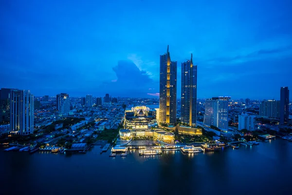Бангкок Сіті Вночі Готель Житловий Район Столиці Таїланду — стокове фото
