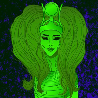 Sfenks, insan başı ve aslan vücudu ile efsanevi yaratık. Viktorya dönemi motifi, dövme tasarım elemanı. Logo konsept sanatı.